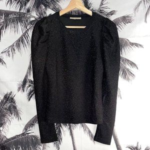 Active USA Sparkly Glitter Puffy Shoulder Holiday Christmas Party Shirt Size SM